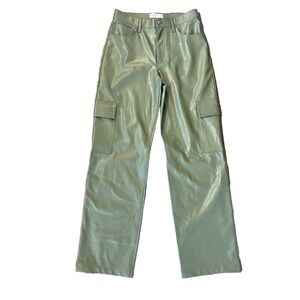 Abercrombie Fitch Pants Womens 29 8L Faux Leather 90s Relaxed High Rise Cargo